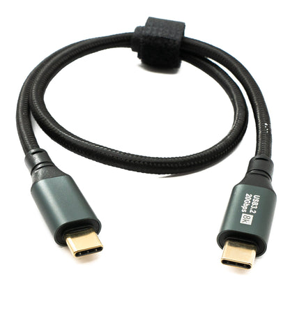 SYSTEM-S USB 3.2 Gen 2 8K 50 cm Cable Type C Male to Male Braided 20 Gbps 100 W Compatible for iPhone 15
