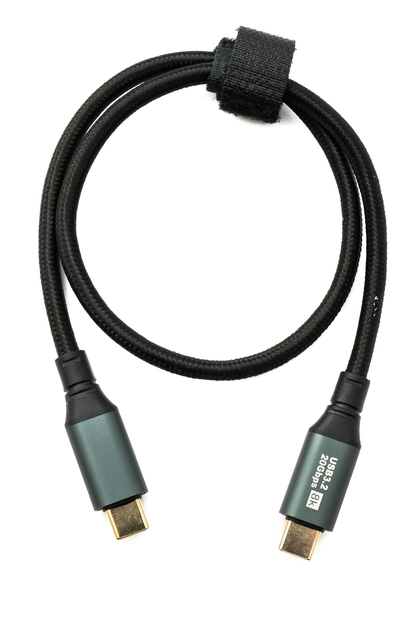SYSTEM-S USB 3.2 Gen 2 8K 50 cm Cable Type C Male to Male Braided 20 Gbps 100 W Compatible for iPhone 15