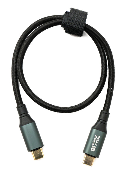 SYSTEM-S USB 3.2 Gen 2 8K 50 cm Cable Type C Male to Male Braided 20 Gbps 100 W Compatible for iPhone 15