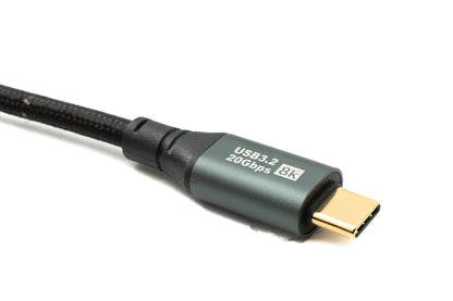 SYSTEM-S USB 3.2 Gen 2 8K 150 cm Cable Type C Male to Male Braided 20 Gbps 100 W Compatible for iPhone 15