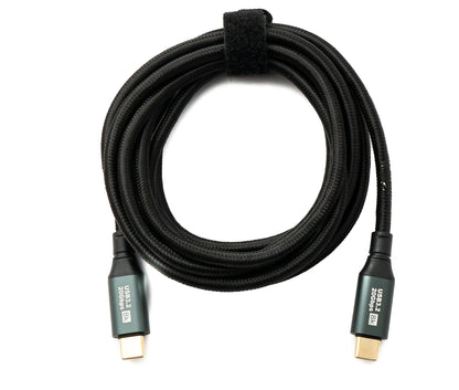 SYSTEM-S USB 3.2 Gen 2 8K 2 m Kabel Typ C Stecker zu Stecker geflochten 20 Gbit/s 100 W kompatibel für iPhone 15
