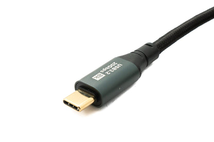 SYSTEM-S USB 3.2 Gen 2 8K 2 m Kabel Typ C Stecker zu Stecker geflochten 20 Gbit/s 100 W kompatibel für iPhone 15