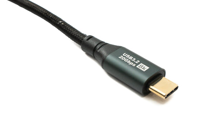 SYSTEM-S USB 3.2 Gen 2 8K 2 m Kabel Typ C Stecker zu Stecker geflochten 20 Gbit/s 100 W kompatibel für iPhone 15