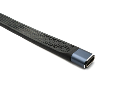 SYSTEM-S USB4 USB 10 cm Kabel Typ C Stecker zu Buchse flach 40 Gbit/s 240 W USB 4.0 Kabel Adapter