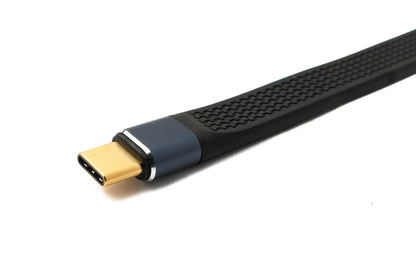 SYSTEM-S USB4 USB 10 cm Kabel Typ C Stecker zu Buchse flach 40 Gbit/s 240 W USB 4.0 Kabel Adapter