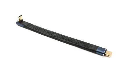 SYSTEM-S USB4 USB 10 cm cable type C male to male angled flat 40 Gbit/s 240 W USB 4.0 cable