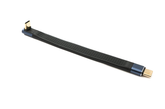 SYSTEM-S USB4 USB 10 cm Kabel Typ C Stecker zu Stecker Winkel flach 40 Gbit/s 240 W USB 4.0 Kabel
