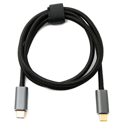 SYSTEM-S USB 3.2 Gen 2 100 cm Kabel Typ C Stecker zu Stecker geflochten 20 Gbit/s 100 W