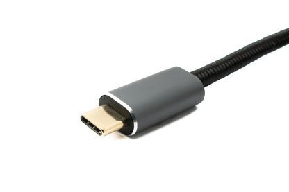 SYSTEM-S USB 3.2 Gen 2 100 cm Kabel Typ C Stecker zu Stecker geflochten 20 Gbit/s 100 W