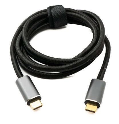 SYSTEM-S USB 3.2 Gen 2 150 cm Kabel Typ C Stecker zu Stecker geflochten 20 Gbit/s 100 W