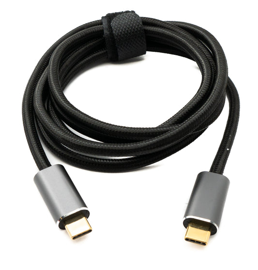 SYSTEM-S USB 3.2 Gen 2 150 cm Kabel Typ C Stecker zu Stecker geflochten 20 Gbit/s 100 W