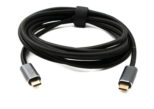 SYSTEM-S USB 3.2 Gen 2 3 m Kabel Typ C Stecker zu Stecker geflochten 20 Gbit/s 100 W