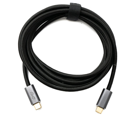 SYSTEM-S USB 3.2 Gen 2 3 m Kabel Typ C Stecker zu Stecker geflochten 20 Gbit/s 100 W