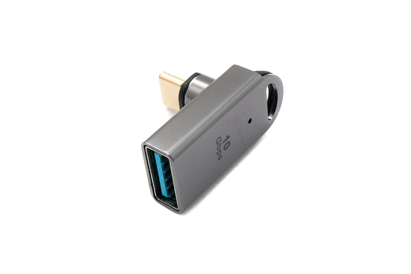 SYSTEM-S USB 3.1 Gen 2 Typ C Adapter Stecker zu A Buchse Winkel Kabel 10 Gbit/s 100W in Schwarz