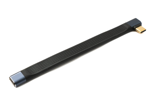 SYSTEM-S USB4 USB 10 cm Kabel Typ C Stecker zu Buchse Winkel flach 40 Gbit/s 240 W USB 4.0 Kabel