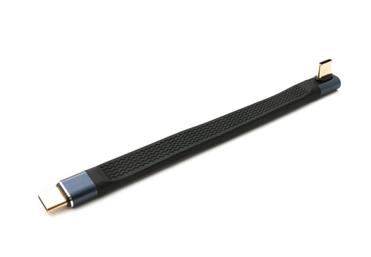 SYSTEM-S USB4 USB 10 cm Kabel Typ C Stecker zu Stecker Winkel flach 40 Gbit/s 240 W USB 4.0 Kabel