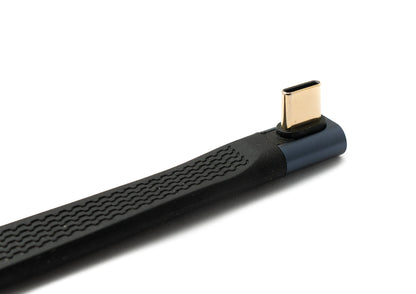 SYSTEM-S USB4 USB 10 cm Kabel Typ C Stecker zu Stecker Winkel flach 40 Gbit/s 240 W USB 4.0 Kabel