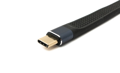 SYSTEM-S USB4 USB 10 cm Kabel Typ C Stecker zu Stecker Winkel flach 40 Gbit/s 240 W USB 4.0 Kabel