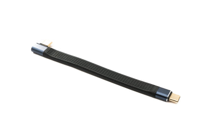 SYSTEM-S USB4 USB 10 cm Kabel Typ C Stecker zu Stecker Winkel flach 40 Gbit/s 240 W USB 4.0 Kabel
