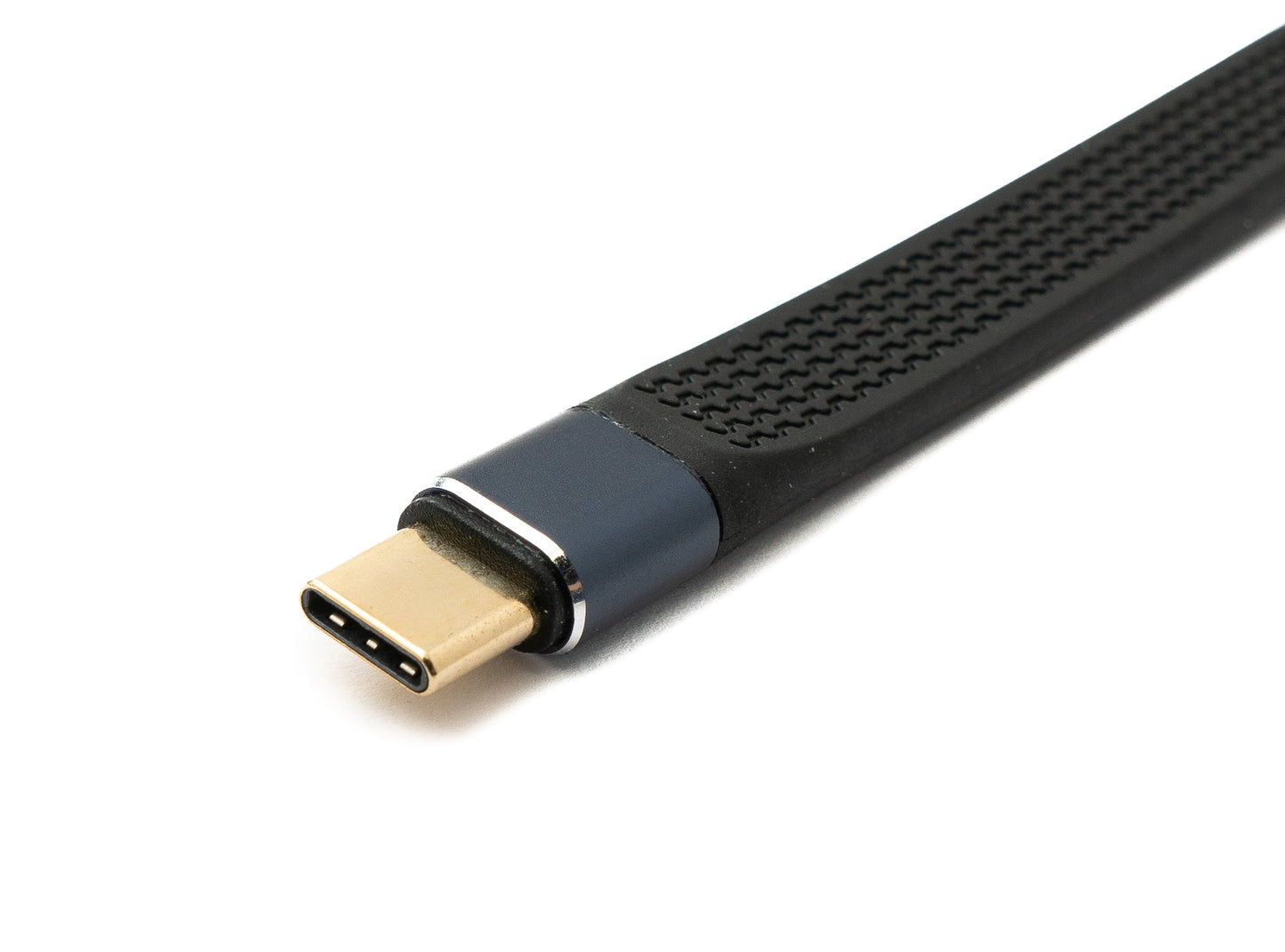 SYSTEM-S USB4 USB 10 cm Kabel Typ C Stecker zu Stecker Winkel flach 40 Gbit/s 240 W USB 4.0 Kabel