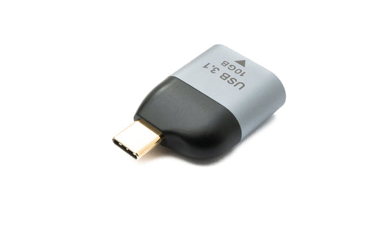 SYSTEM-S USB 3.1 Gen 2 Typ C Stecker zu A Buchse Kabel 10 Gbit/s 100W in Grau