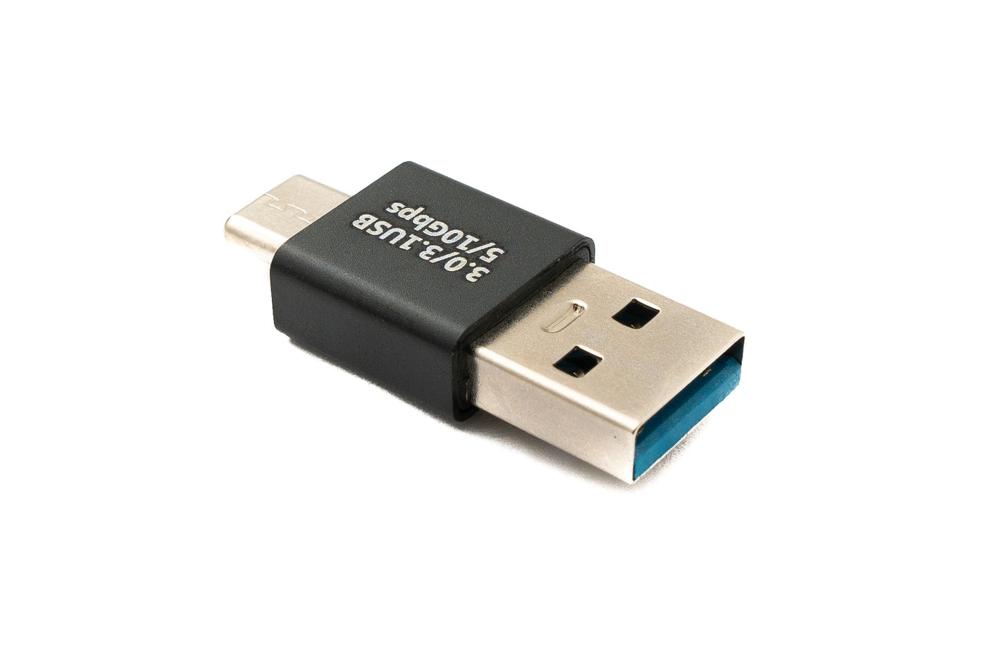 SYSTEM-S USB 3.0 Adapter Typ A Stecker zu 3.1 C Stecker unidirektional 5 Gbit/s Kabel in Schwarz