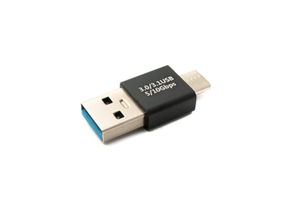 SYSTEM-S USB 3.0 Adapter Typ A Stecker zu 3.1 C Stecker unidirektional 5 Gbit/s Kabel in Schwarz