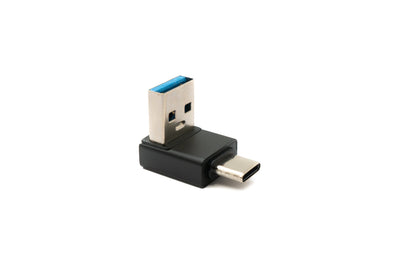 SYSTEM-S USB 3.0 adapter type A male to 3.1 C male unidirectional angle 5 Gbit/s cable in black