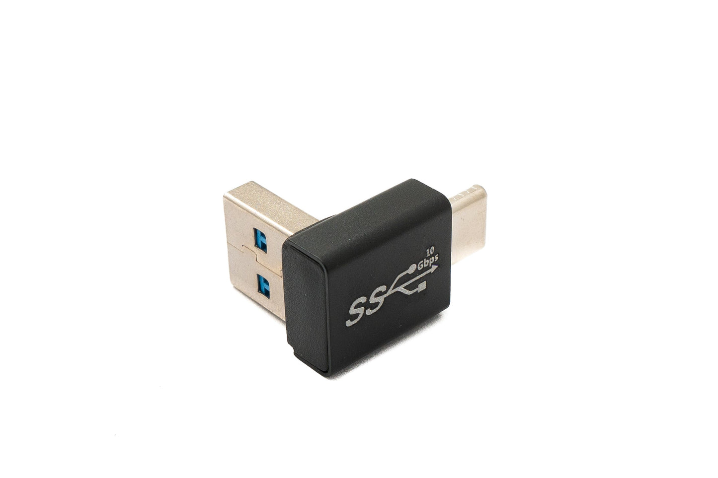SYSTEM-S USB 3.0 adapter type A male to 3.1 C male unidirectional angle 5 Gbit/s cable in black