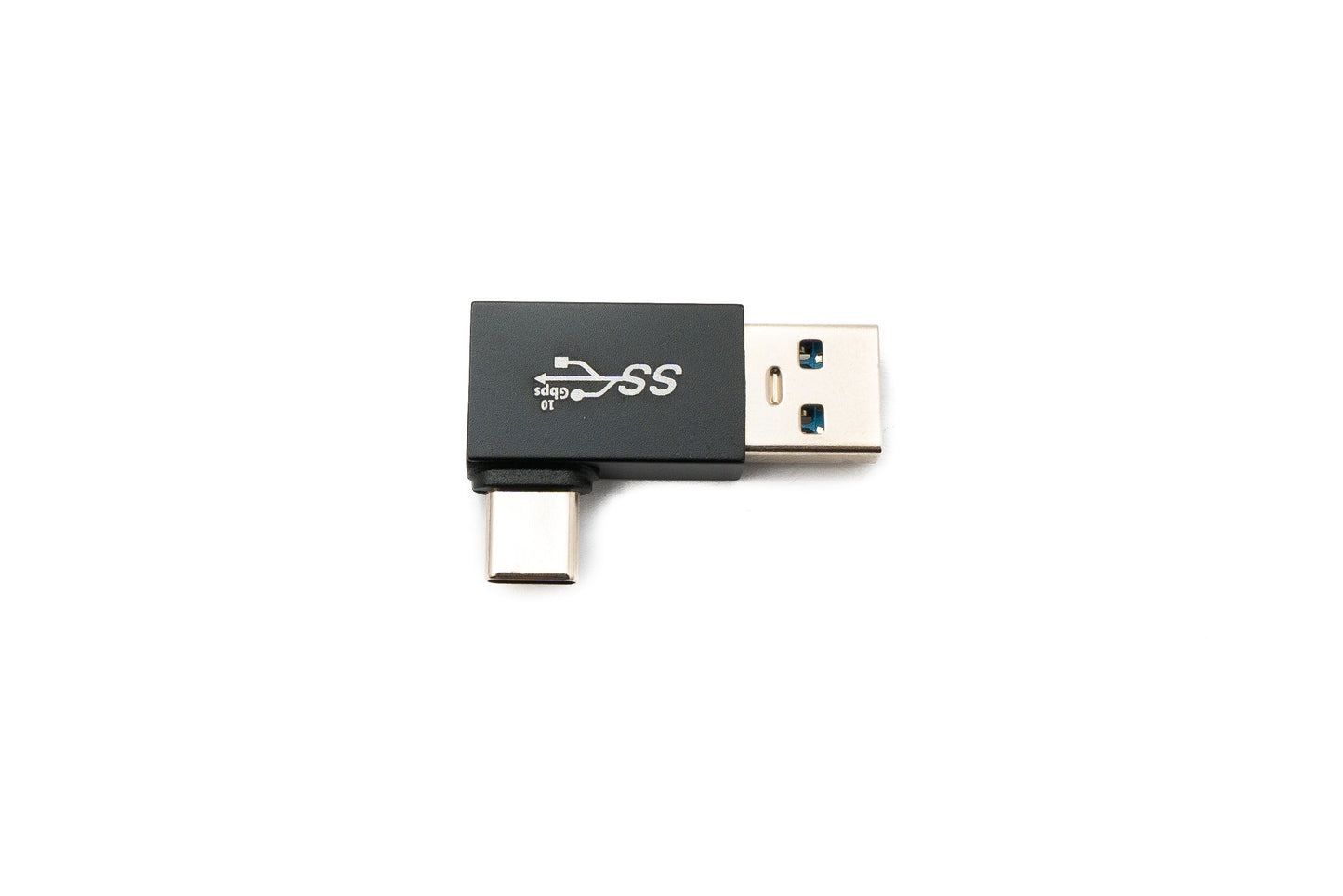 SYSTEM-S USB 3.0 Adapter Typ A Stecker zu 3.1 C Stecker unidirektional Winkel 5 Gbit/s Kabel in Schwarz