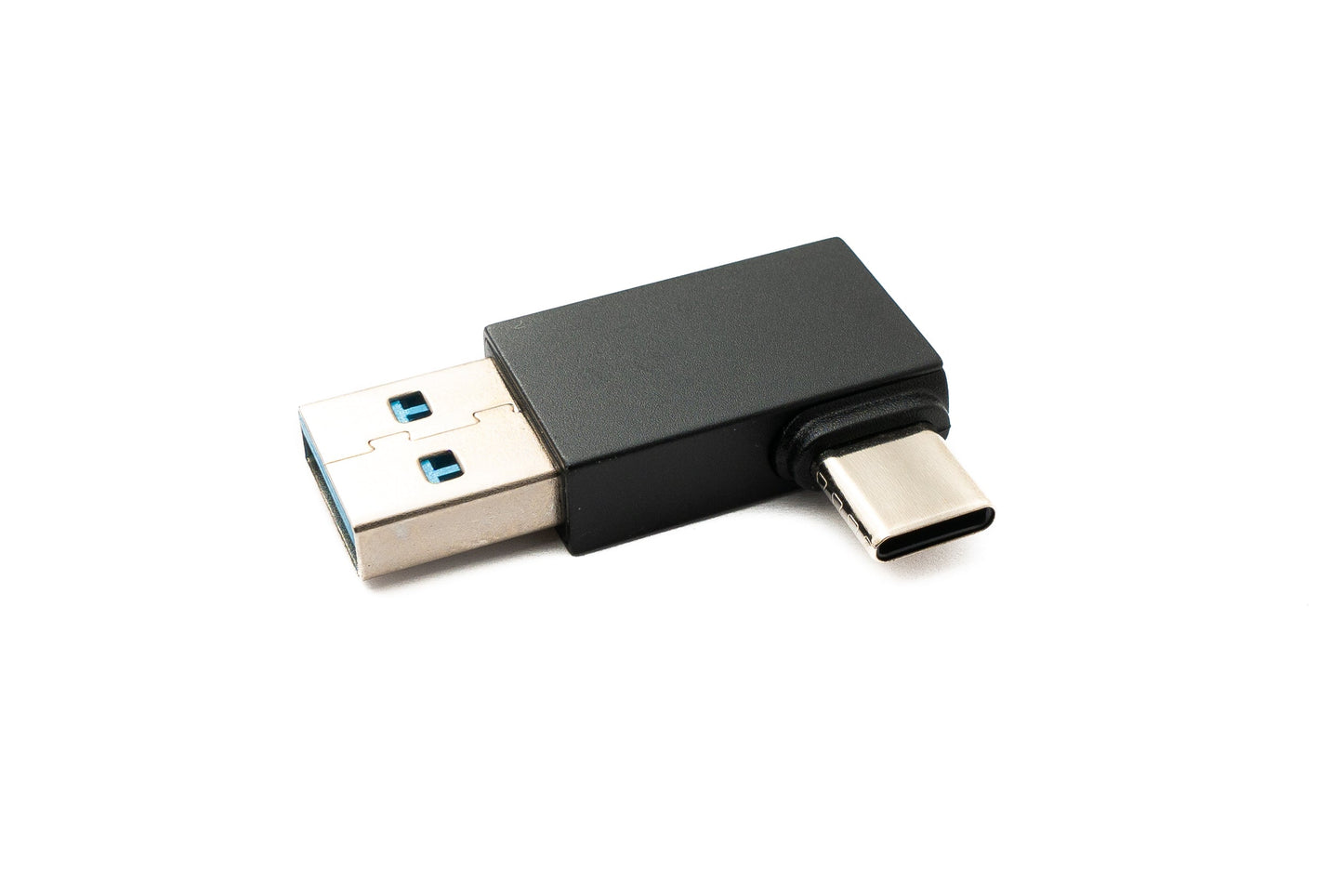 SYSTEM-S USB 3.0 Adapter Typ A Stecker zu 3.1 C Stecker unidirektional Winkel 5 Gbit/s Kabel in Schwarz