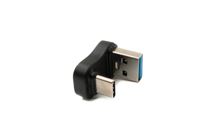 SYSTEM-S USB 3.0 Adapter Typ A Stecker zu 3.1 C Stecker unidirektional U-Turn 180° 5 Gbit/s Kabel in Schwarz