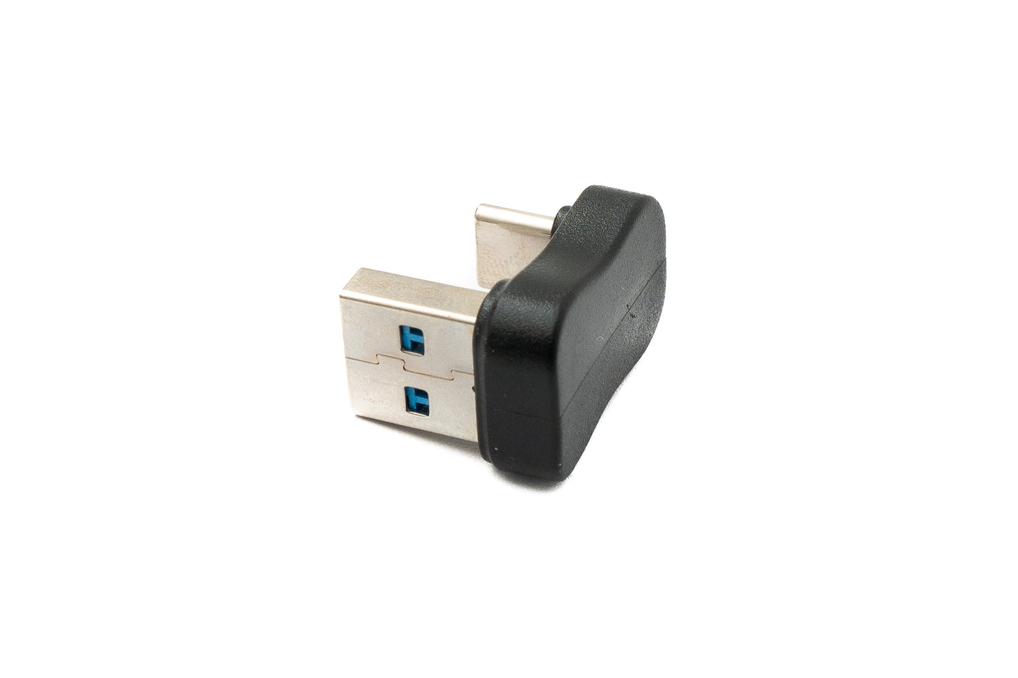 SYSTEM-S USB 3.0 Adapter Typ A Stecker zu 3.1 C Stecker unidirektional U-Turn 180° 5 Gbit/s Kabel in Schwarz