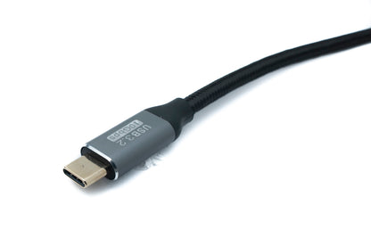 SYSTEM-S USB 3.2 Gen 2 Kabel 3 m Typ C Stecker zu Stecker geflochten Winkel 20 Gbit/s 100 W