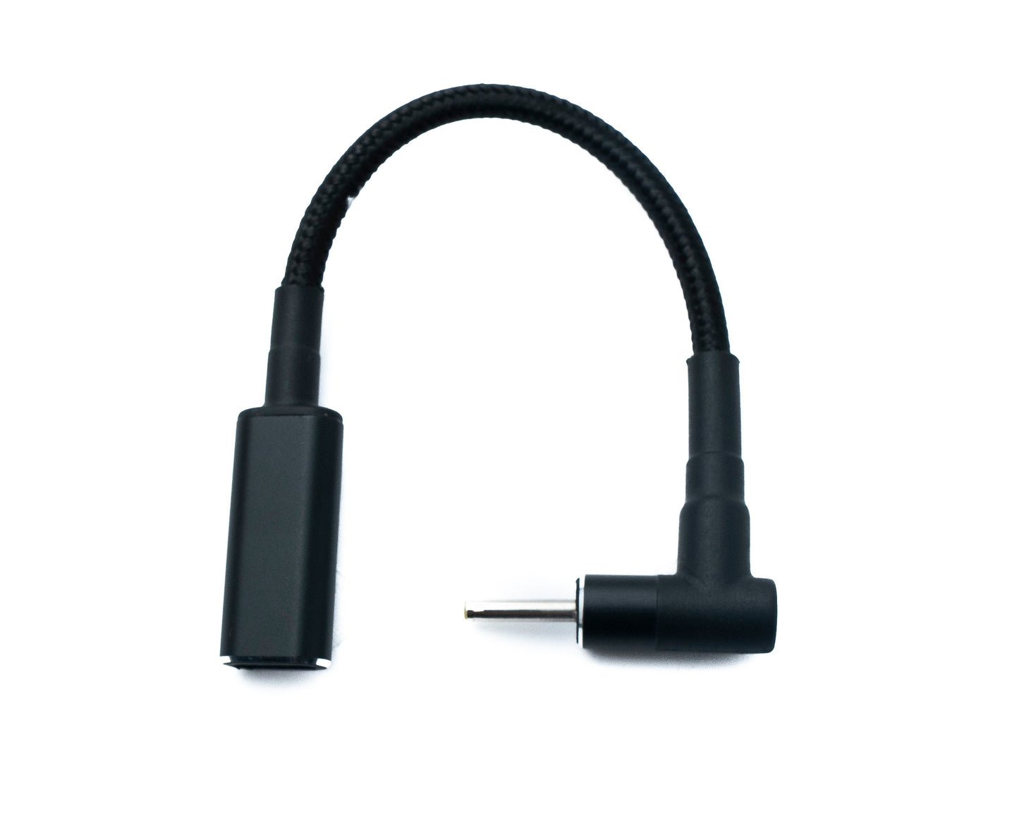 SYSTEM-S DC 20V Kabel 15 cm 2,5 x 0,7 Stecker zu USB 3.1 Typ C Buchse geflochten Winkel