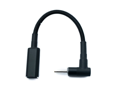 SYSTEM-S DC 20V Kabel 15 cm 2,5 x 0,7 Stecker zu USB 3.1 Typ C Buchse geflochten Winkel