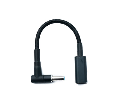 SYSTEM-S DC 20V Kabel 15 cm 4,5 x 3,0 Stecker zu USB 3.1 Typ C Buchse geflochten für HP