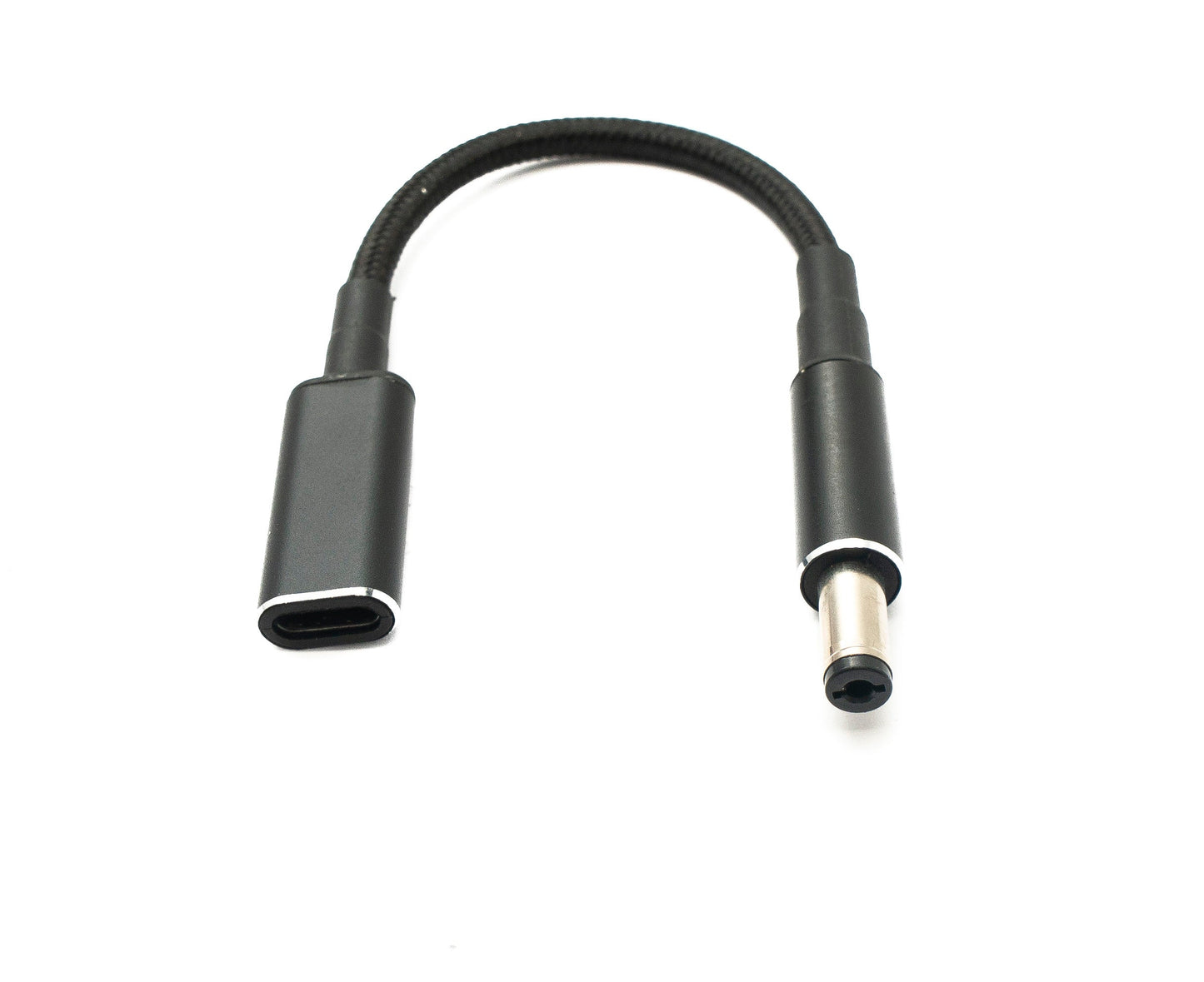 SYSTEM-S DC 20V cable 15 cm 5.5 x 2.1 male to USB 3.1 Type C female braided