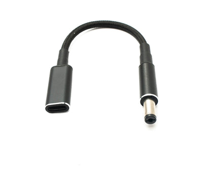 SYSTEM-S DC 20V cable 15 cm 5.5 x 2.1 male to USB 3.1 Type C female braided