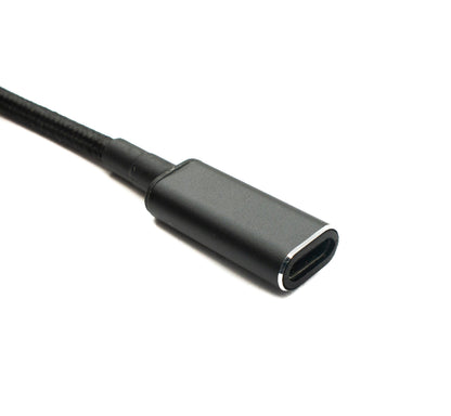 SYSTEM-S DC 20V cable 15 cm 5.5 x 2.1 male to USB 3.1 Type C female braided
