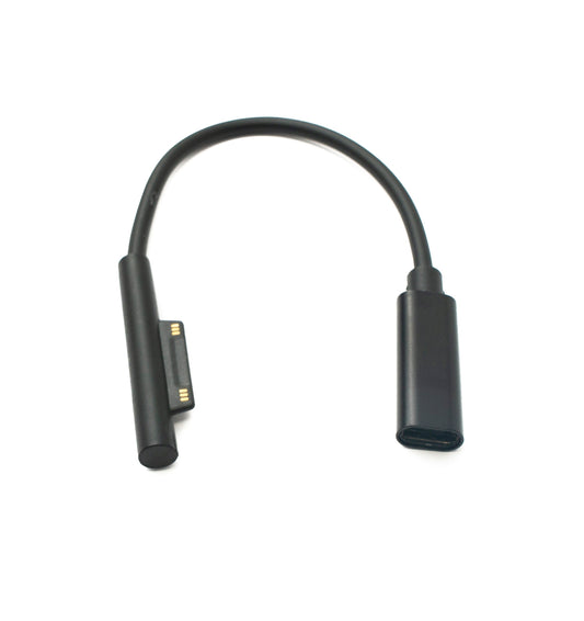SYSTEM-S USB 3.1 Kabel 15 cm Typ C Buchse Ladekabel für Microsoft Surface Schwarz