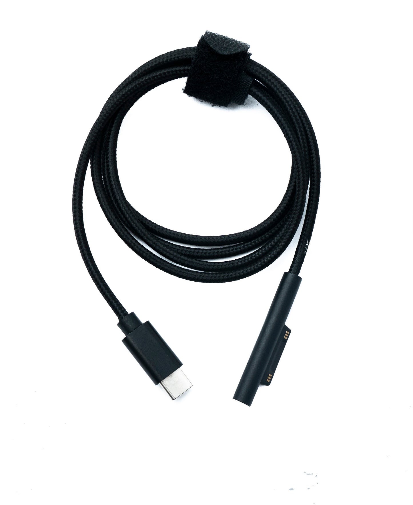 SYSTEM-S USB 3.1 Kabel 100 cm Ladekabel für Microsoft Surface geflochten in Schwarz