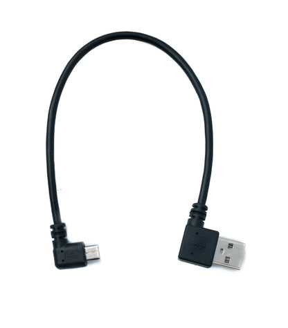 SYSTEM-S USB 2.0 Kabel 20 cm Micro B Stecker zu Typ A Stecker Left Angled Winkel