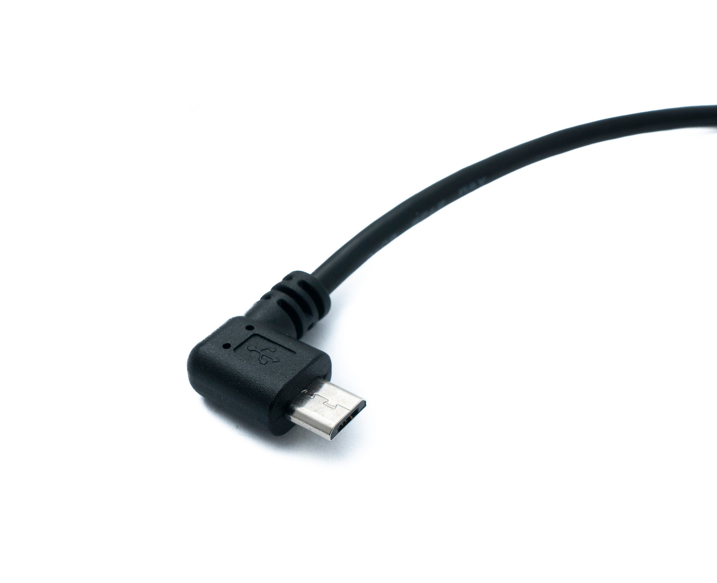 SYSTEM-S USB 2.0 Kabel 20 cm Micro B Stecker zu Typ A Stecker Left Angled Winkel