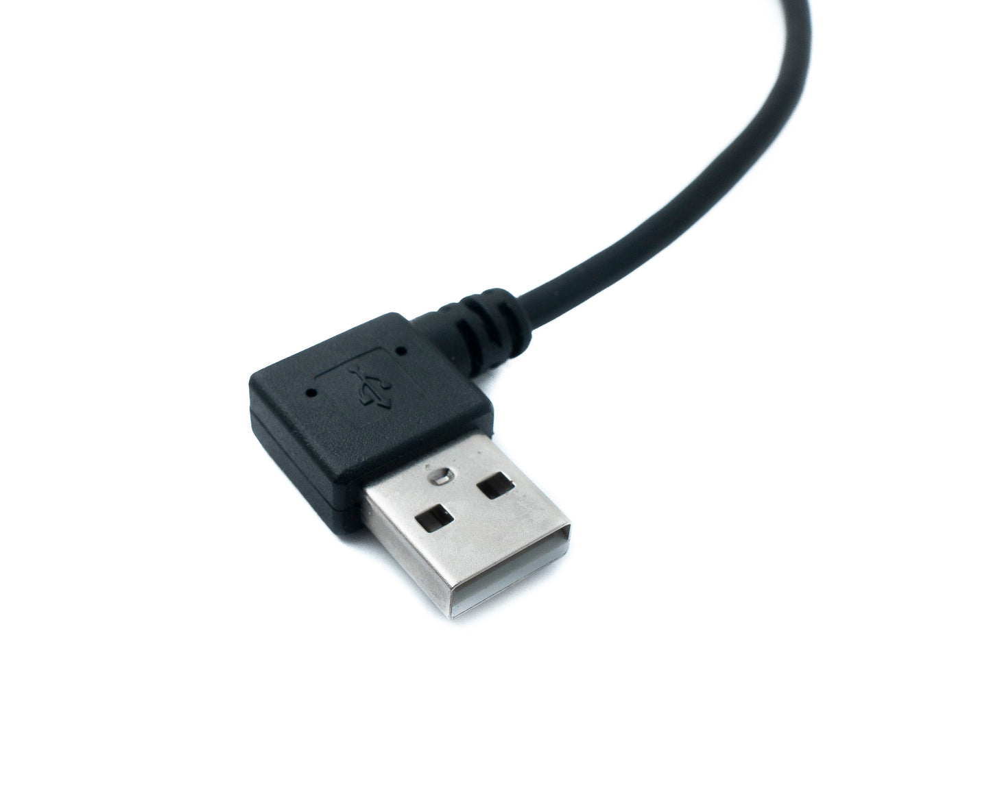 SYSTEM-S USB 2.0 Kabel 20 cm Micro B Stecker zu Typ A Stecker Left Angled Winkel