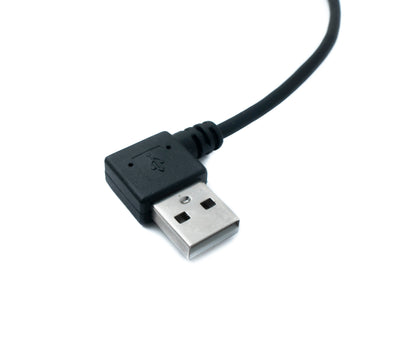 SYSTEM-S USB 2.0 Kabel 20 cm Micro B Stecker zu Typ A Stecker Left Angled Winkel