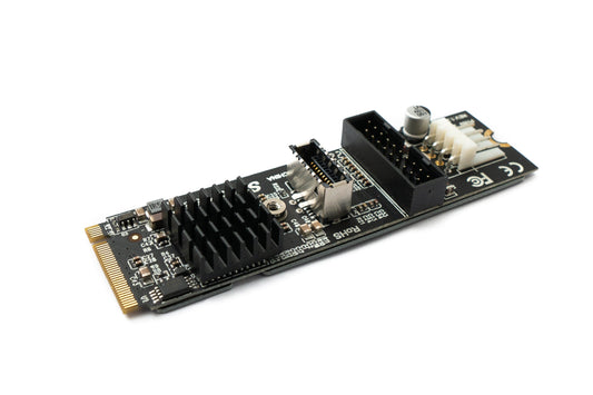 SYSTEM-S NVME cable 20 cm M-key NGFF male to USB 3.1 &amp; 2.0 front panel type E female 