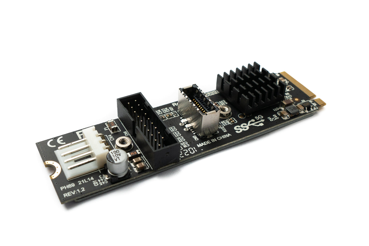 SYSTEM-S NVME cable 20 cm M-key NGFF male to USB 3.1 &amp; 2.0 front panel type E female 