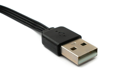 SYSTEM-S USB 3.1 Kabel 13 cm Typ C Stecker zu 2.0 Typ A Stecker Winkel flach Schwarz