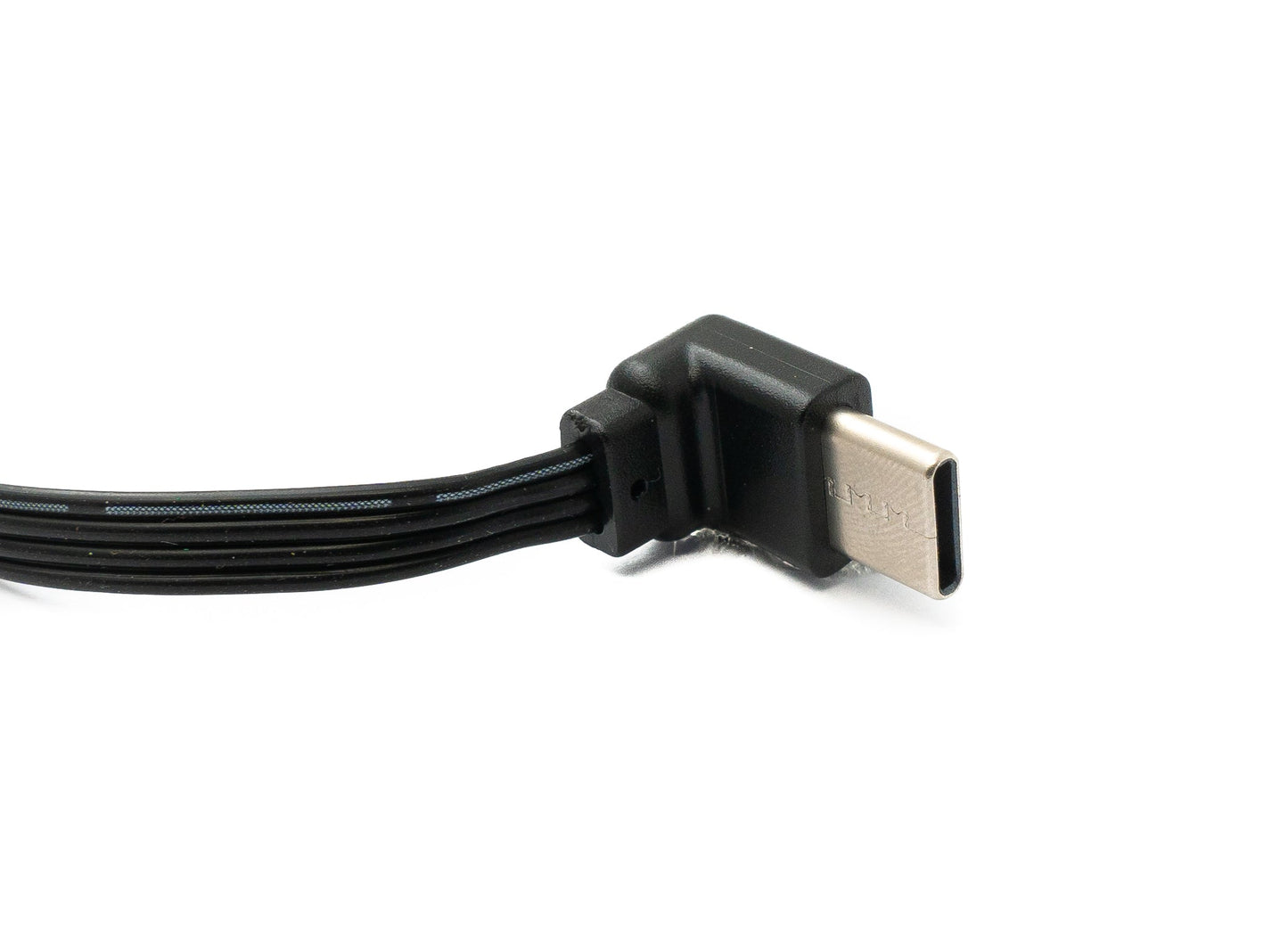 SYSTEM-S USB 3.1 Kabel 13 cm Typ C Stecker zu 2.0 Typ A Stecker Winkel flach Schwarz